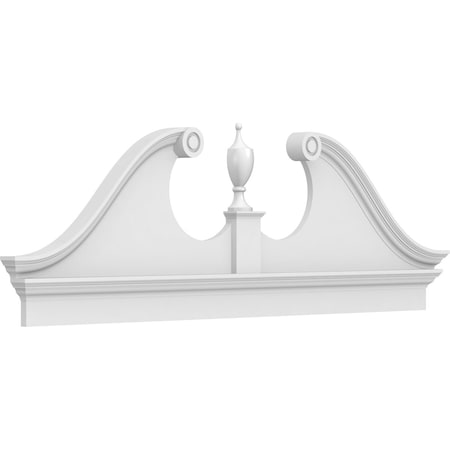 Ekena Millwork Rams Head Architectural Grade PVC Combination Pediment, 78"W x 26-3/8"H x 2-3/4"P PEDPC078X265RHP00